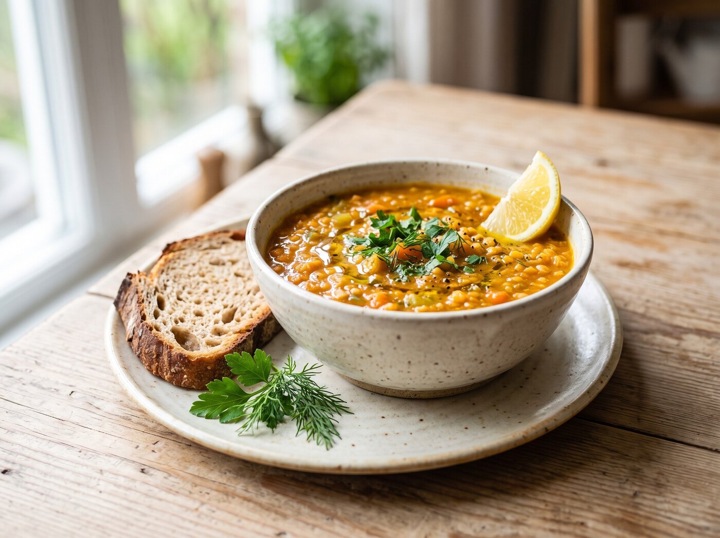 Чечевичный суп с овощами